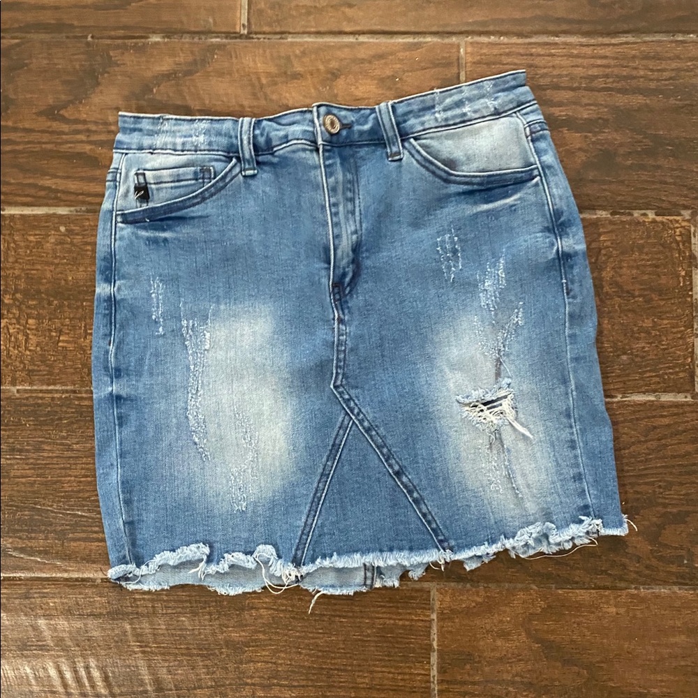 Cutoff Denim Skirt